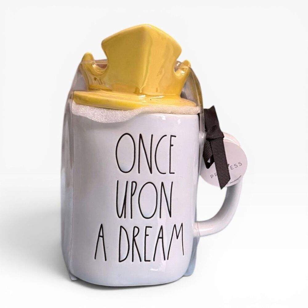 RAEβDUNN Disney Princess "Once Upon A Dream" with Crown Topper Blue Mug New